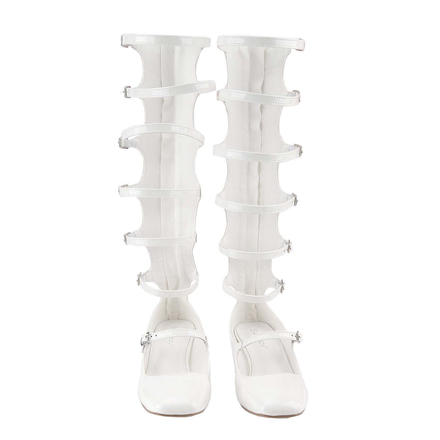 Women's All-Season Mary Jane Shoes: Square-Toe Buckled Cutout Boots
