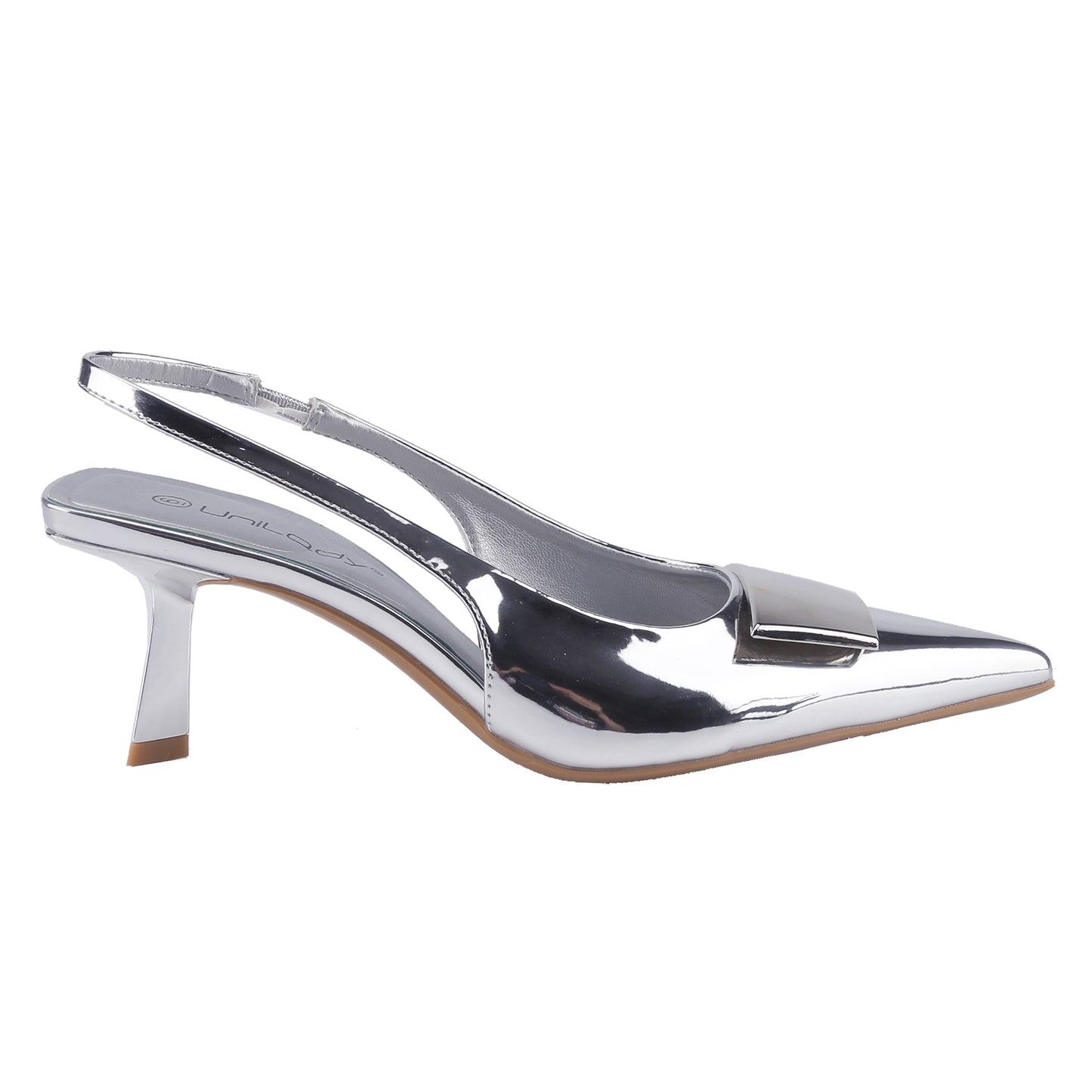 Elegant Womens Slingback Pumps with Buckle Pointed Toe Kitten Heel Low Heel Dress Shoes for Office & Party