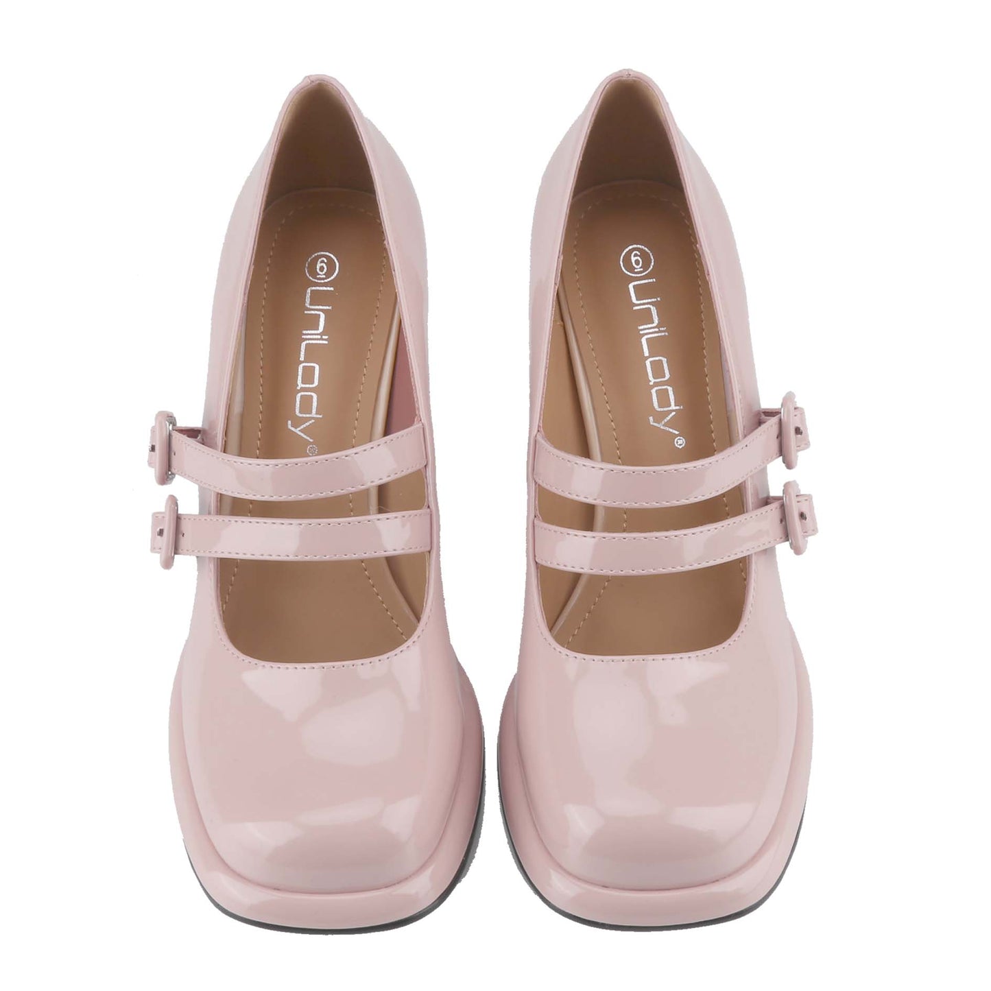 Women's High Heel Chunky Mary Jane Pumps with Square Toe
