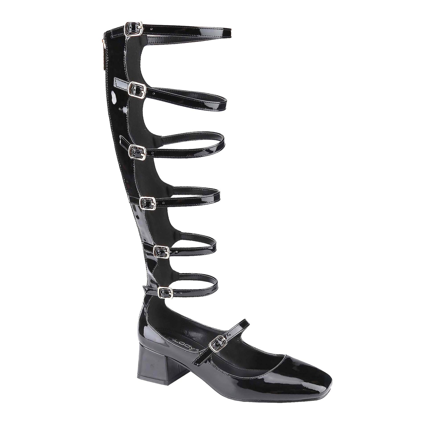 Women's All-Season Mary Jane Shoes: Square-Toe Buckled Cutout Boots
