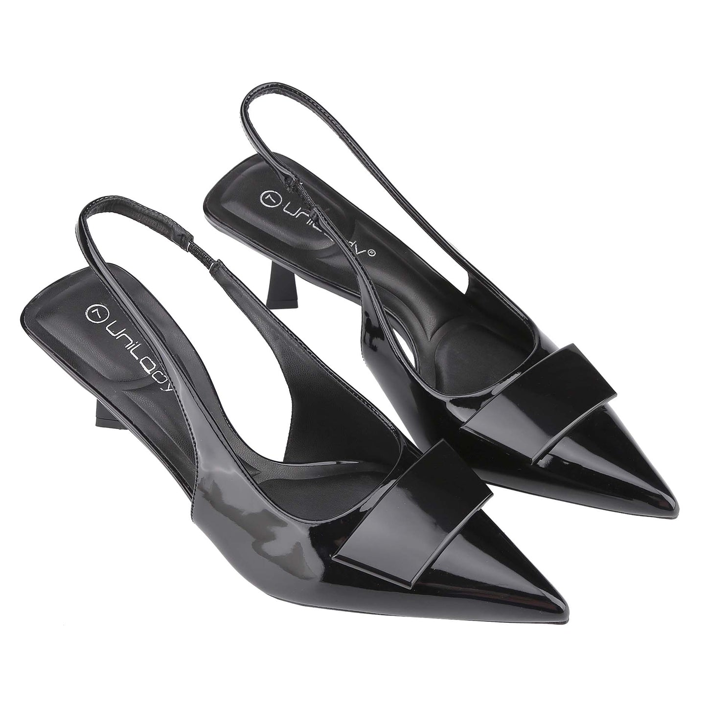 Elegant Womens Slingback Pumps with Buckle Pointed Toe Kitten Heel Low Heel Dress Shoes for Office & Party