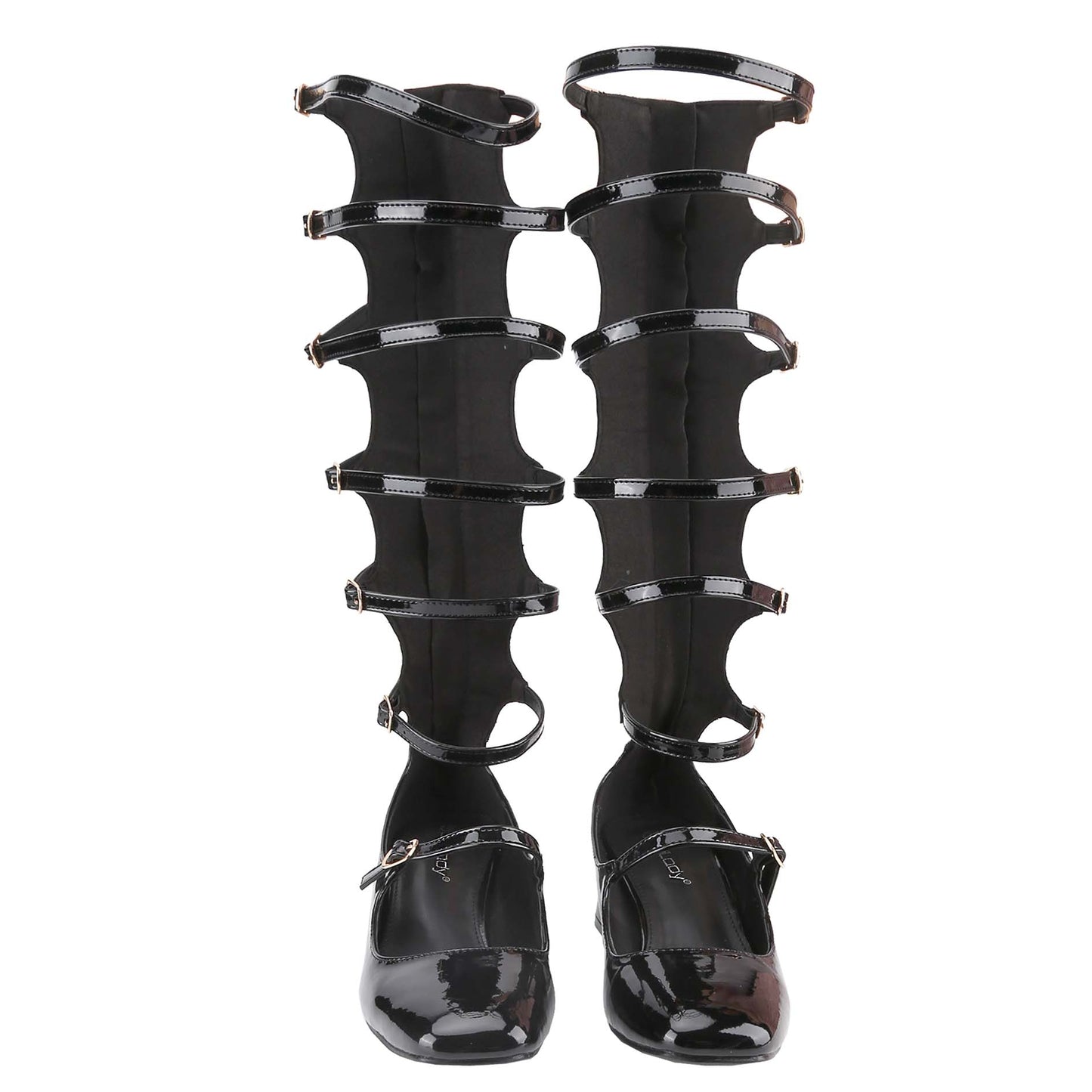 Women's All-Season Mary Jane Shoes: Square-Toe Buckled Cutout Boots