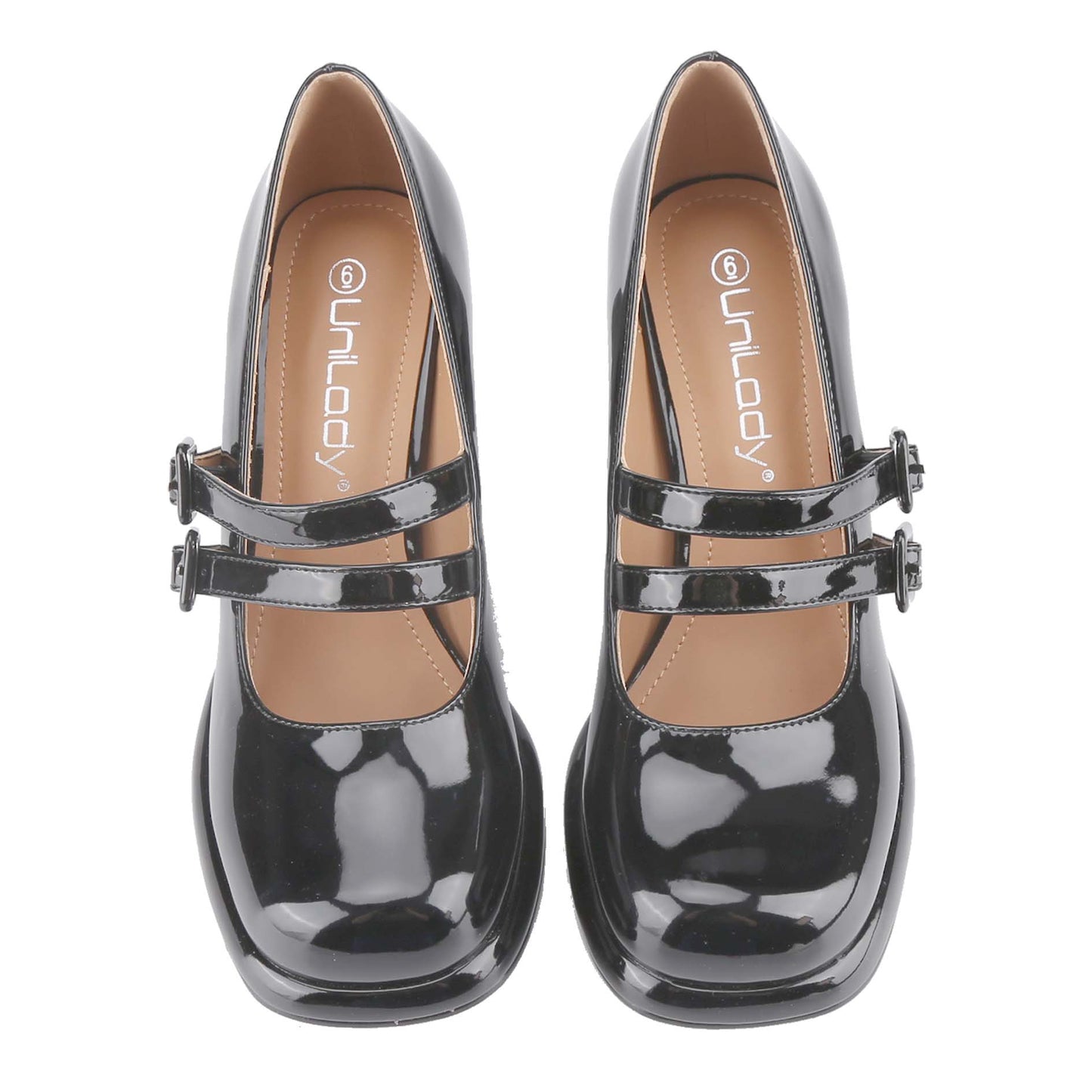 Women's High Heel Chunky Mary Jane Pumps with Square Toe