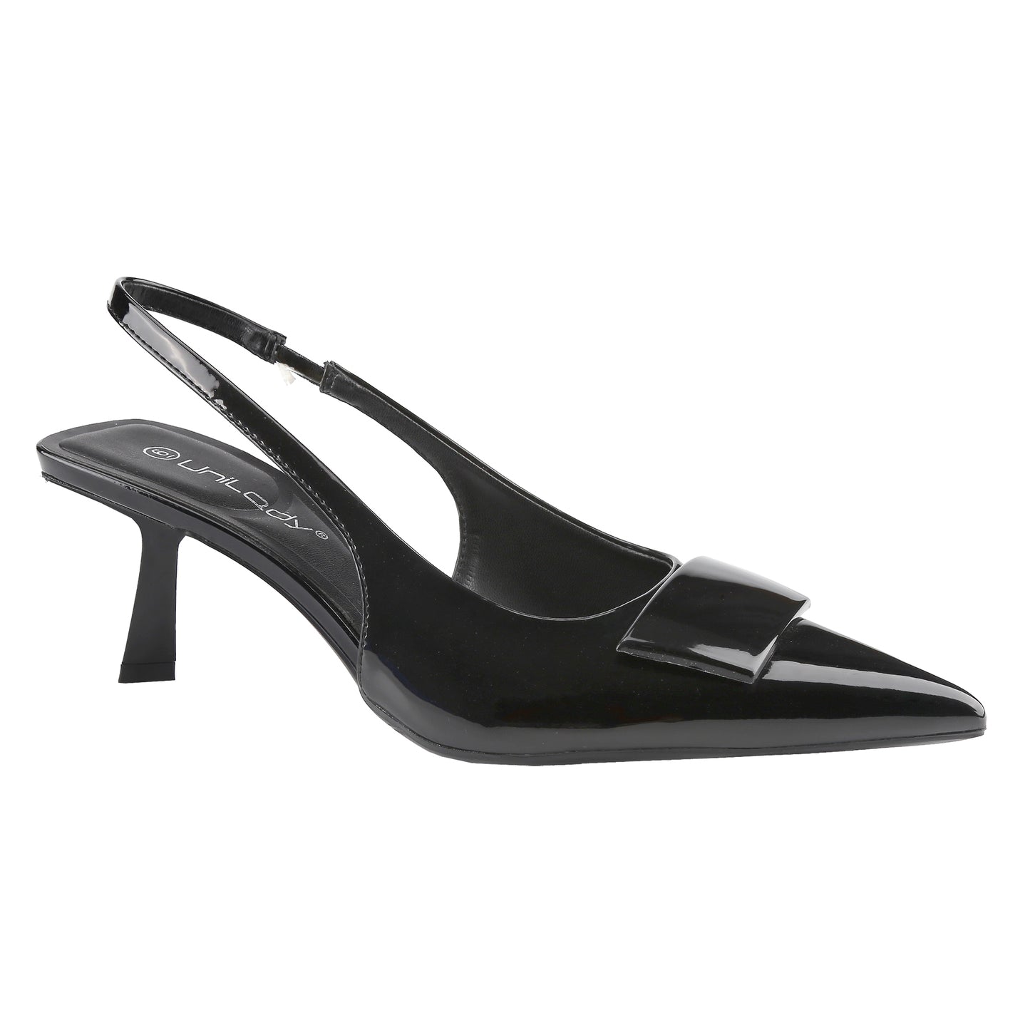 Elegant Womens Slingback Pumps with Buckle Pointed Toe Kitten Heel Low Heel Dress Shoes for Office & Party