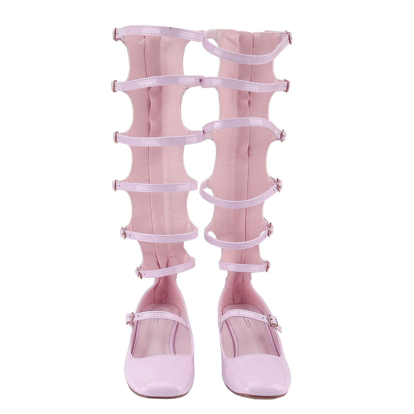 Women's All-Season Mary Jane Shoes: Square-Toe Buckled Cutout Boots