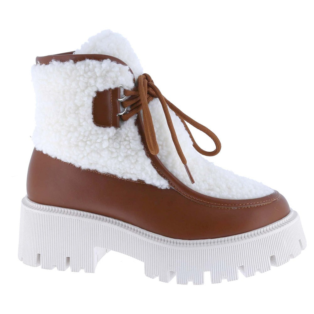 Women's autumn and winter short boots, round toe thick-soled thick-heeled boots, plush warm and comfortable ankle boots, party Christmas snow boots