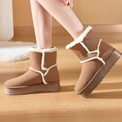 Women's Warm Winter Ankle Boots: Cozy Platform Snow Boots with Thick Soles