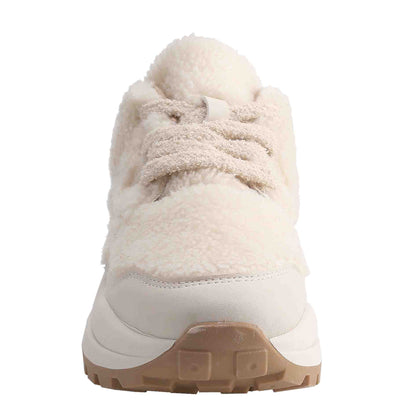 Womens Plush-Fabric Athletic Sneakers Chunky Sole Comfortable Casual Shoes