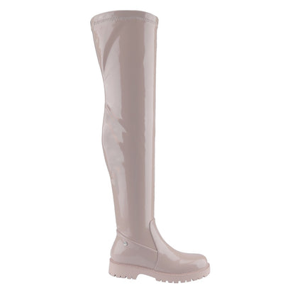 Womens Vintage Round Toe Long Flat Boots Comfortable Side Zip Riding Boots with Rubber Sole for Fall/Winter